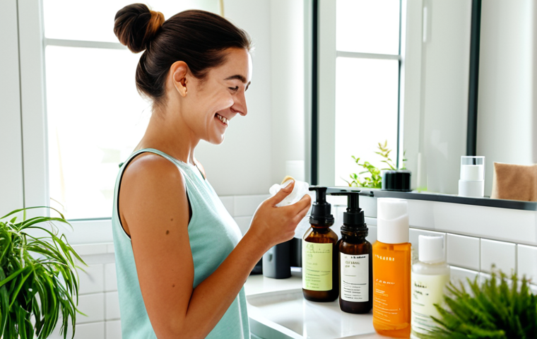 비건 화장품의 시장 조사를 위한 팁 - Vegan Skincare Routine**

"A bright and airy bathroom scene. A woman with clear skin and a warm smil...